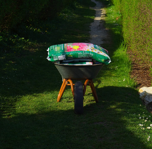Wheelbarrow With Soil